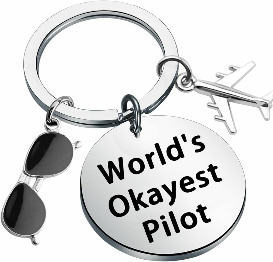 Best LQRI Lqri Pilot Aviation Keychain World'S Okayest Pilot Keychain Future Pilot Gift Pilot Drive Safe Gift