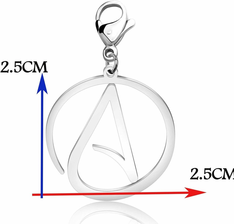 Wholesale CHOORO Atheist Jewelry Stainless Steel Atheism Symbol Sign Charm Pendant Clip-On Charm Gift For Men Or Women