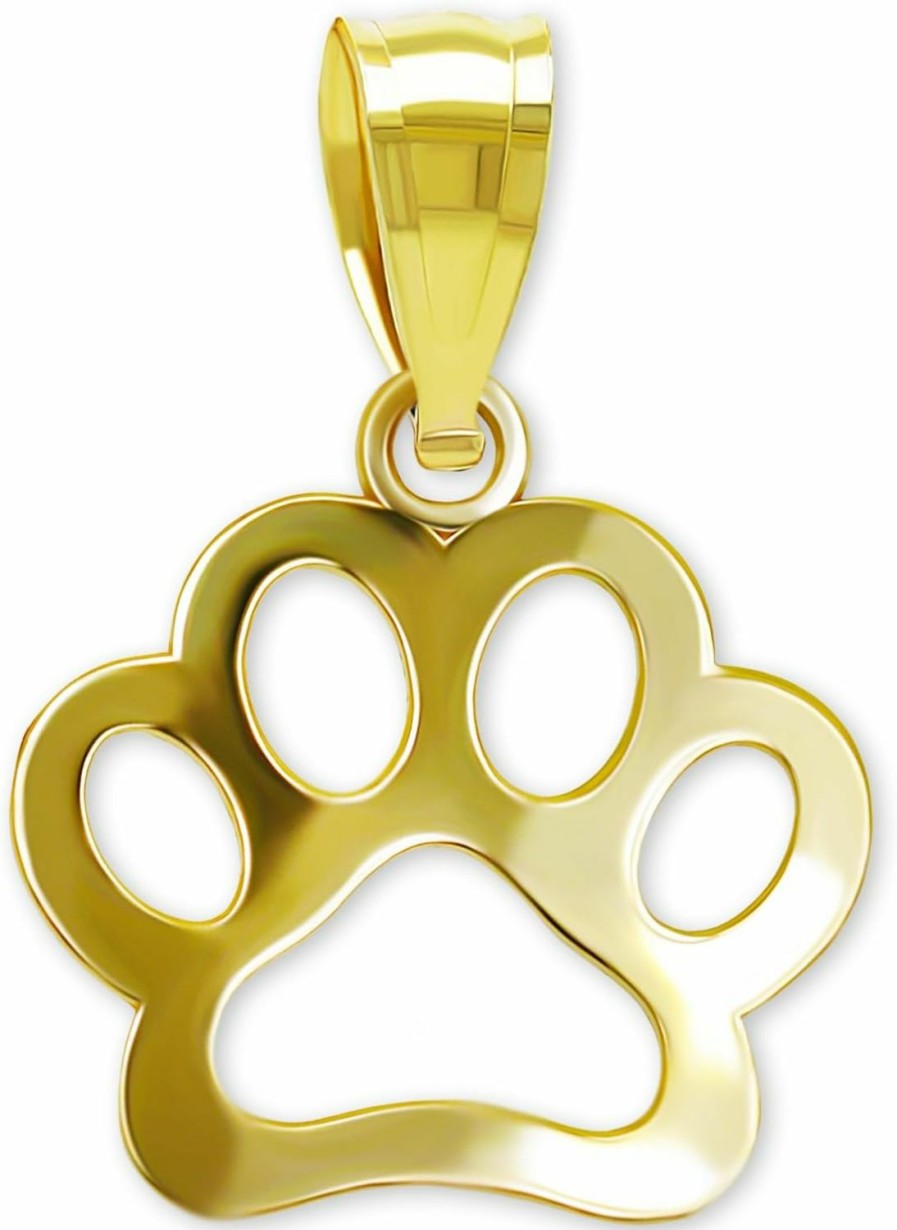 Wholesale CA CHARMAMERICA Ca Charmamerica Gold Dog Paw Charm Pendant - 10 Karat Solid Yellow Gold - Dog Paw Jewelry