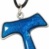 Wholesale Eurofusioni Eurofusioni Silver Plated Pendant Blue Tau Cross