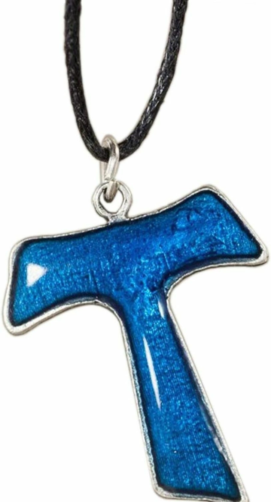 Wholesale Eurofusioni Eurofusioni Silver Plated Pendant Blue Tau Cross