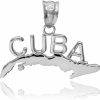 Online Claddagh Gold High Polish 925 Sterling Silver Cuba Charm Pendant