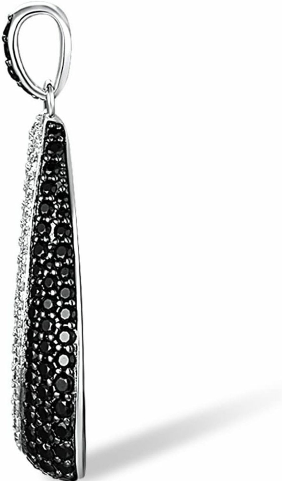 Wholesale Santuzza Santuzza 925 Sterling Silver Teardrop Pendant Black Spinel Cubic Zirconia Black & White Pendants For Women