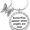 Hot MTYCTWED Mtyctwed Butterfly Gift Butterfly Memorial Keychain Butterfly Lover Gift Butterflies Appear When Angels Are Near Jewelry