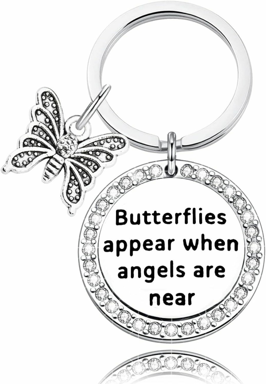 Hot MTYCTWED Mtyctwed Butterfly Gift Butterfly Memorial Keychain Butterfly Lover Gift Butterflies Appear When Angels Are Near Jewelry