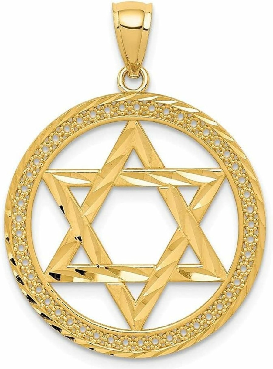 Best Diamond2Deal Diamond2Deal 14K Yellow Gold Star Of David Pendant For Women