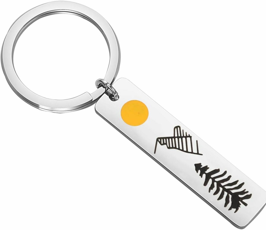 Clearance WSNANG Wsnang Sun And Mountain Keychain Pine Tree Adventure Travel Jewelry Wanderlust Gift Adventure Gift