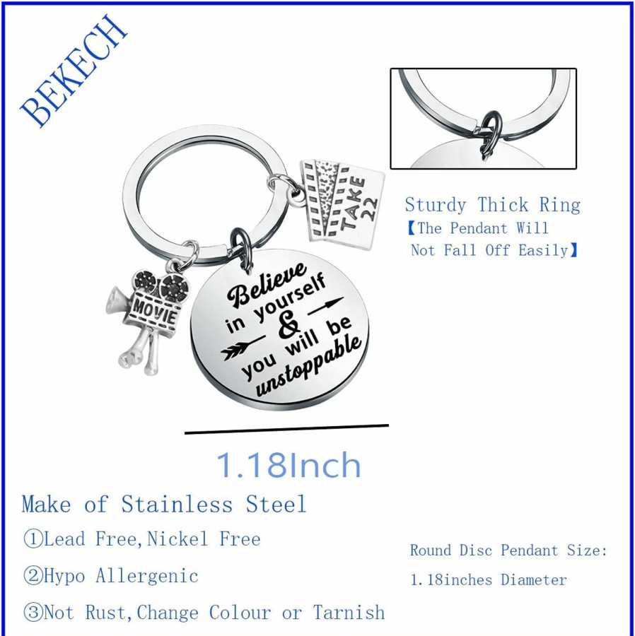 Best BEKECH Bekech Film Director Movie Director Gift Believe In Yourself You Will Be Unstoppable Keychain For Film Student