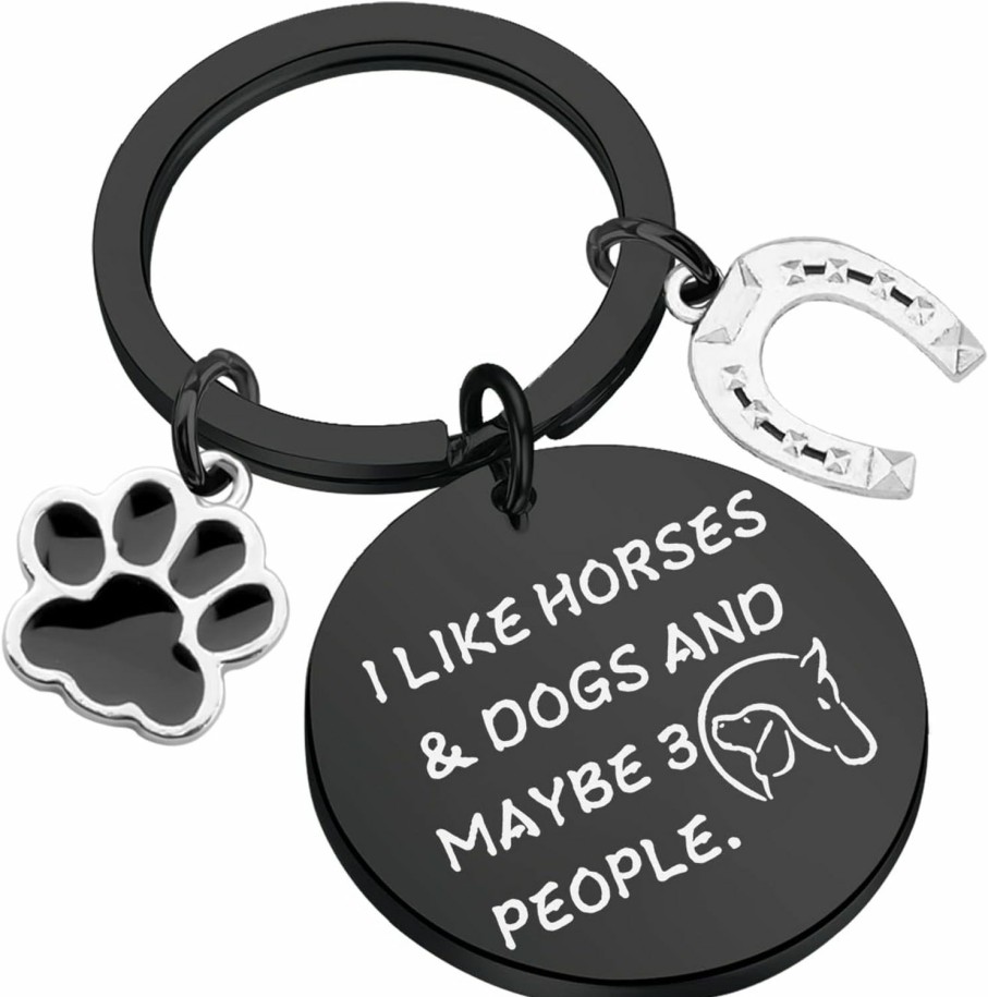 Online PLITI Pliti Horse Gift Dog Gift Horse Rider Dog Lover Gift I Like Horses & Dogs And Maybe 3 People Keychain For Horse Lover