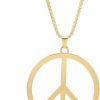 Best The Woo's Hippie Style Peace Sign Necklace Metal Love Peace Sign Hippie Pendant Necklace 1960S 1970S Hippie Party Dressing Accessories Jewelry For Women Men-Gold