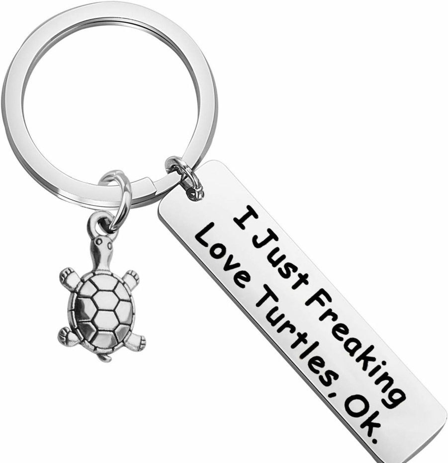 Online BEKECH Bekech Turtles Keychain I Just Freaking Love Turtles Ok Keychain Beach Sea Turtle Animal Jewelry