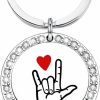 Online DINLUNED Dinluned Asl Keychain I Love You Hand Sign Language Charm Pendant Keychain Sign Language Jewelry Interpreter Gift Asl Jewelry