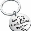 Clearance BEKECH Bekech French Bulldog Gifts Best French Bulldog Mom Ever Keychain Frenchie For Dog Lovers