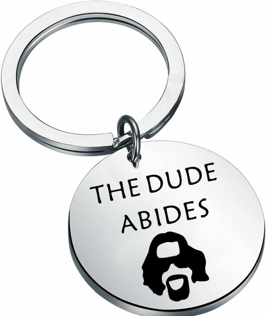 Wholesale BLEOUK Bleouk The Dude Gift Lebowski Inspired Keychain Crime Movie Fans Gift Bowling Gift