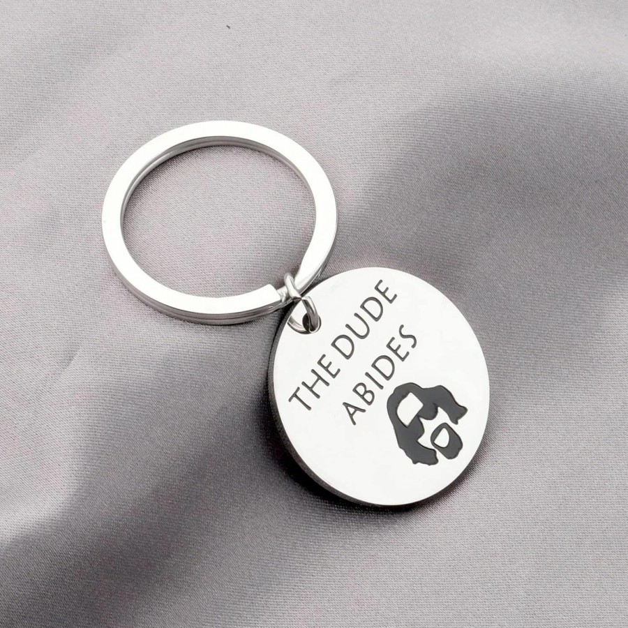 Wholesale BLEOUK Bleouk The Dude Gift Lebowski Inspired Keychain Crime Movie Fans Gift Bowling Gift