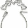 Online Auriga Fine Jewelry Auriga Fine Jewelry 925 Sterling Silver Heart Charm Holder Pendant For Women (L- 42 Mm, W- 20 Mm)