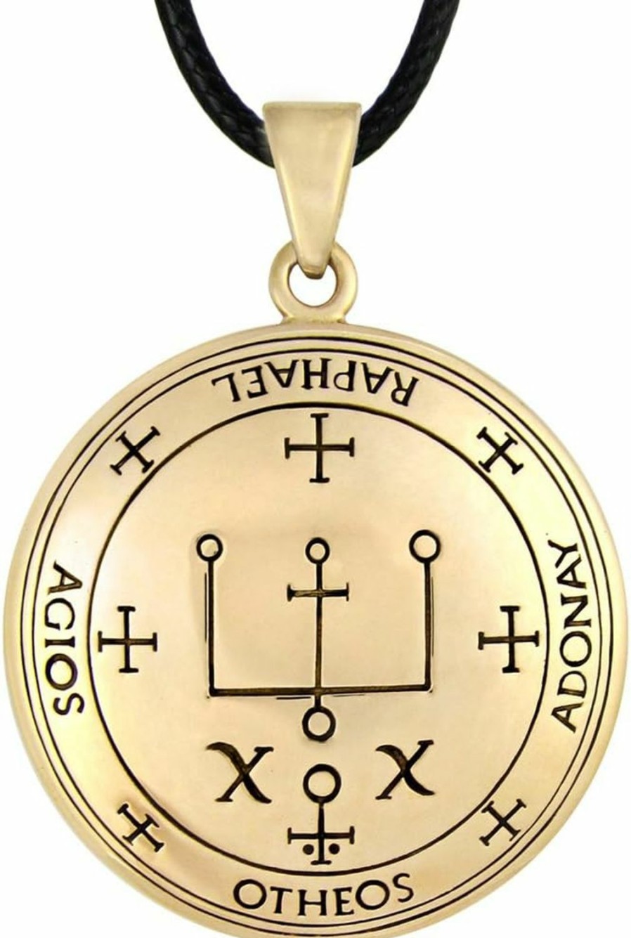 Hot Moonlight Mysteries Bronze Sigil Of Archangel Raphael Talisman Necklace