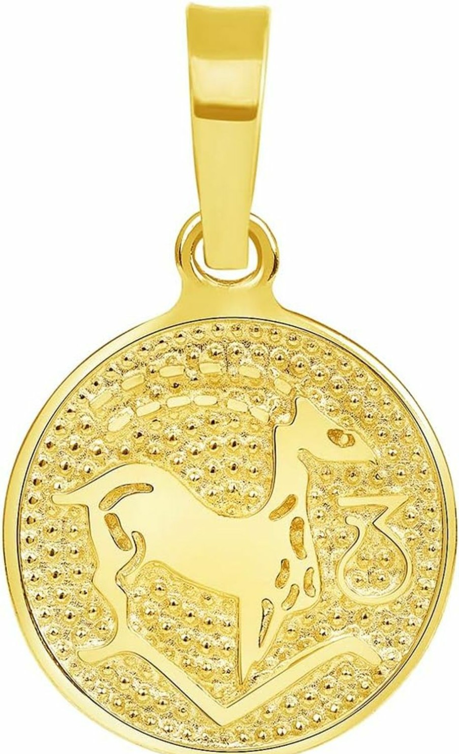 New Jewelry America Jewelry America 14K Yellow Gold Tiny Round Zodiac Sign Charm Horoscope Pendant