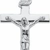 New Claddagh Gold 10K White Gold Catholic Linear Cross Inri Crucifix Pendant Charm - Choice Of Size