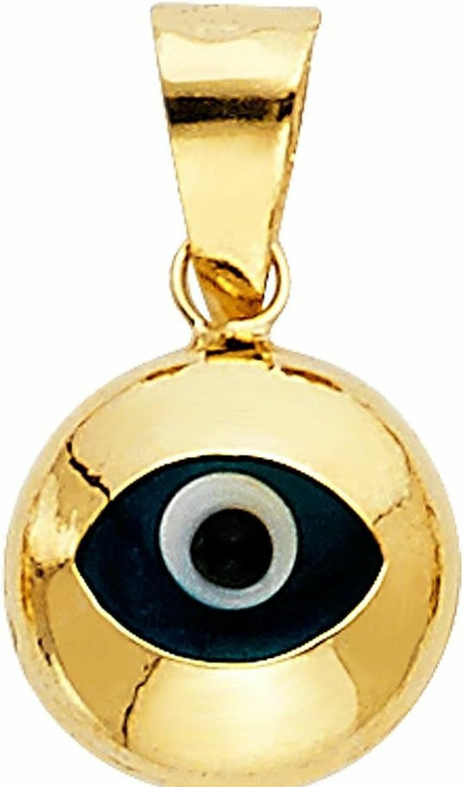 Clearance The World Jewelry Center 14K Real Yellow Gold Evil Eye Charm Pendant