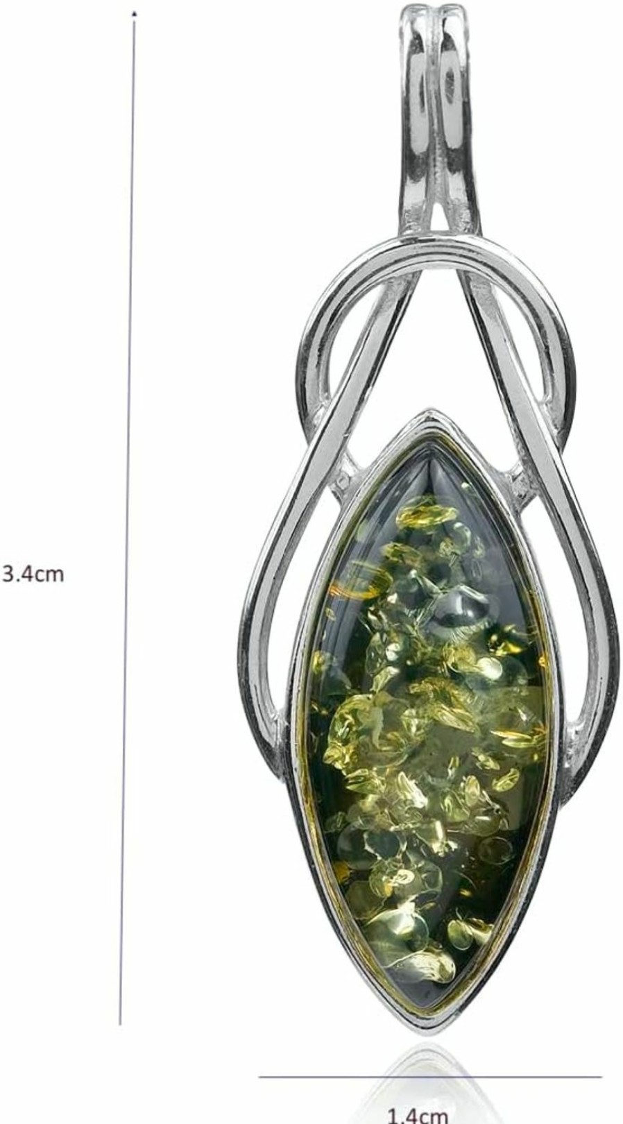 Wholesale Ian and Valeri Co. Ian And Valeri Co. Green Amber Sterling Silver Marquise Shape Celtic Knot Pendant