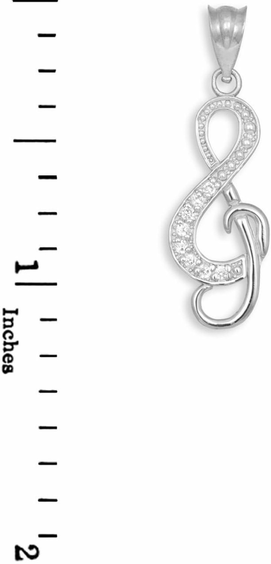 Hot Music Jewelry 10K And 14K Gold Diamond Treble Clef Charm Music Note Pendant