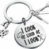 Online ENSIANTH Ensianth Cooking Keychain Chef Gift Spoon Fork Keychain Culinary School Student Graduation Gift Kitchen Cook Gift