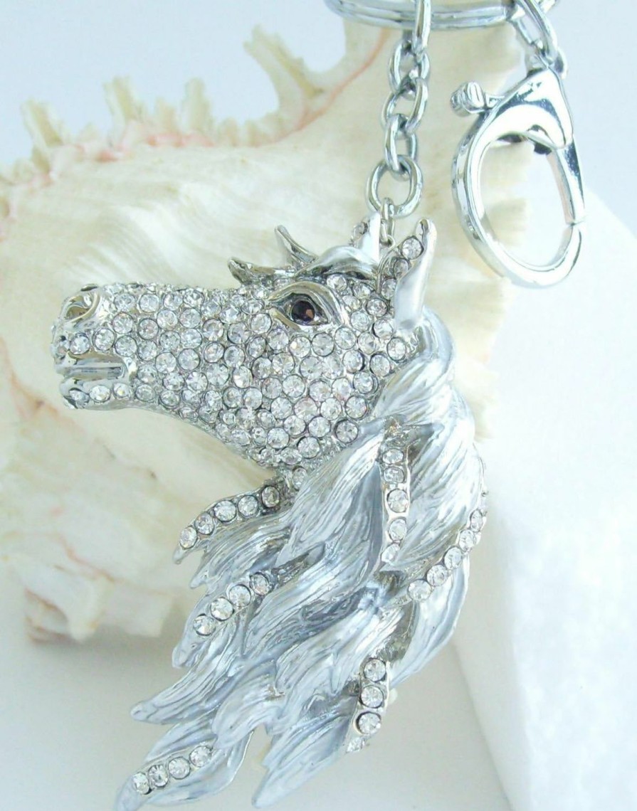 Best Animal Key Chain-Sindary Jewelry Sindary Austrian Crystal Art Style 2.76\" Horse Keychain Pendant K6535