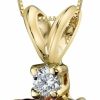 Best PEORA Peora Garnet With Diamond Heart Pendant For Women 14K Yellow Gold, Genuine Gemstone Birthstone Heart Shape Solitaire, 6Mm, 1.35 Carats Total