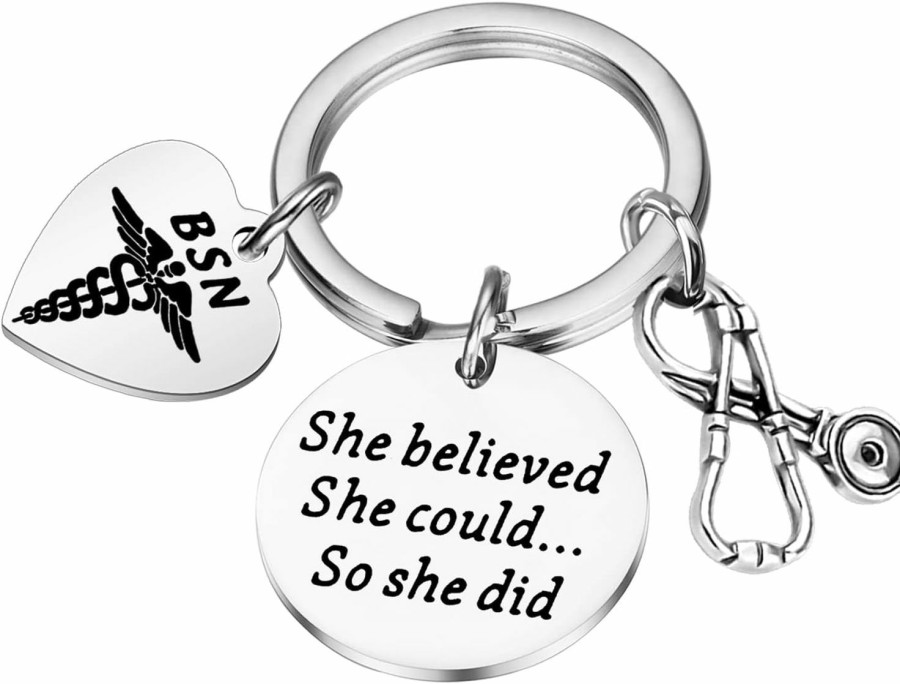 Online PLITI Pliti Bsn Bachelor Of Science Nursing Gifts She Believed She Could So She Did Bsn Keychain