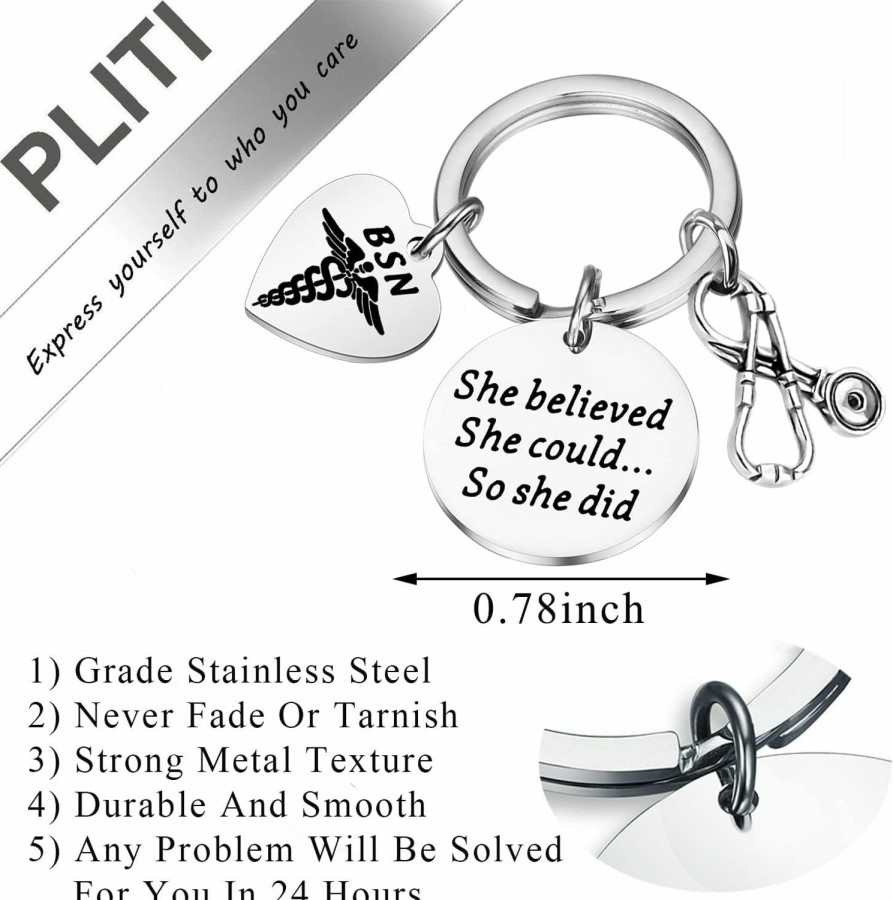 Online PLITI Pliti Bsn Bachelor Of Science Nursing Gifts She Believed She Could So She Did Bsn Keychain