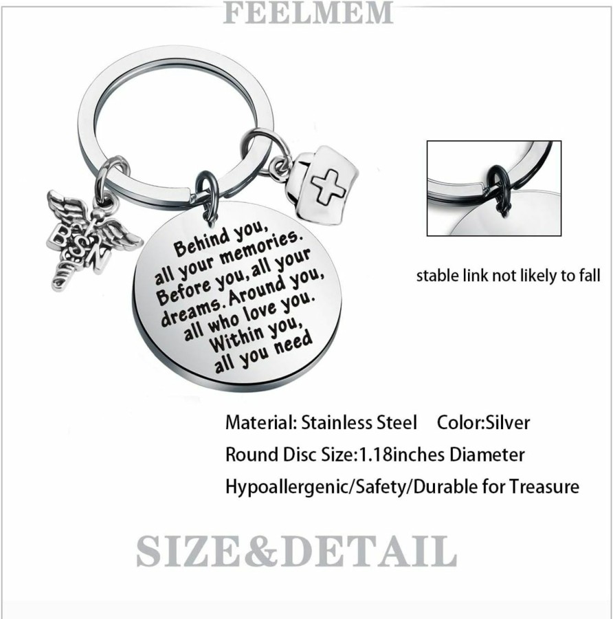 New FEELMEM Feelmem Bsn Graduation Gift Behind You All Your Memories Keychain Bsn Nurse Gifts