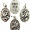 Hot Religious Gifts Religious Silver Toned Saint George Pendant, Lot Of 4