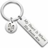 New CYTING Cyting Military Gift My Heart Is Where His Boots Are Army Keychain Deployment Jewelry Gift For Soldier Military Wife/Mom