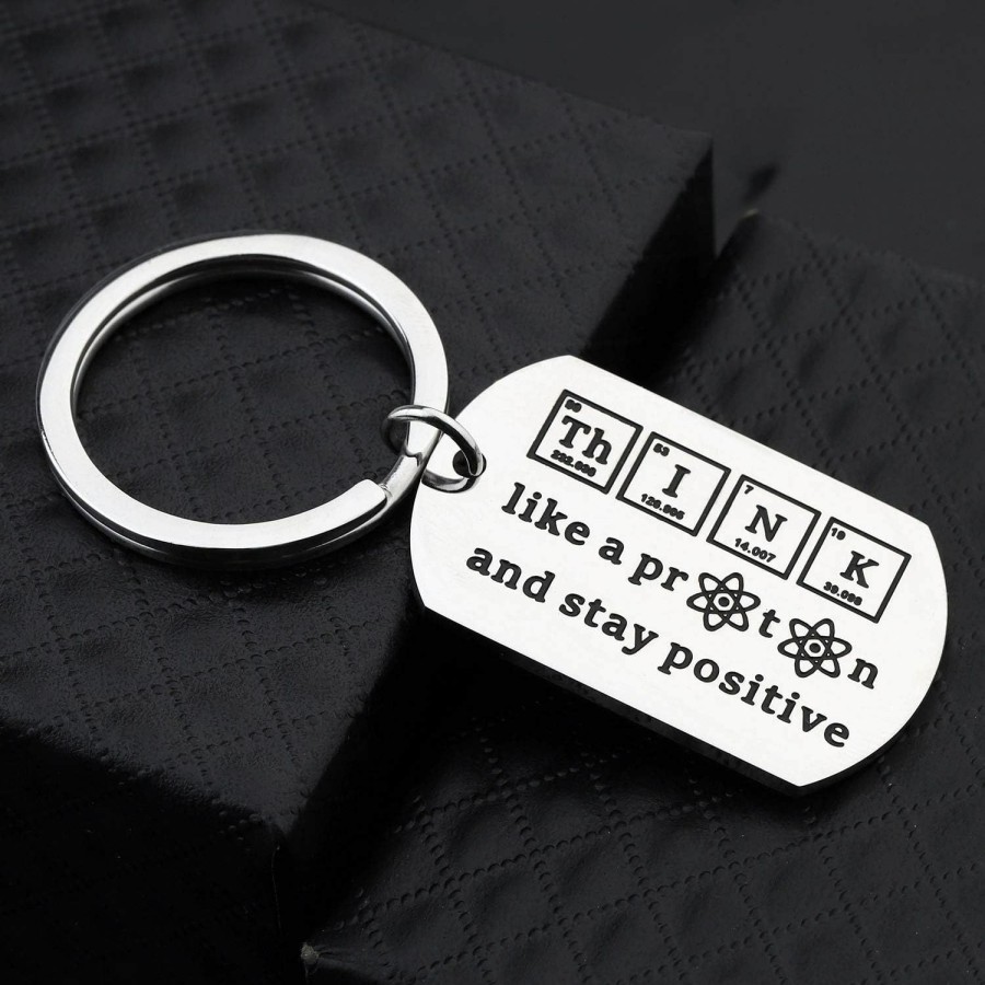 Clearance Gzrlyf Gzrlyf Chemist Keychain Think Like A Proton And Stay Positive Chemistry Gifts For Chemist Chemistry Teacher Science Gifts