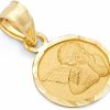 Best The World Jewelry Center 14K Real Yellow Gold Religious Angel Charm Pendant