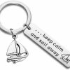 New Gzrlyf Gzrlyf Sailboat Keychain Nautical Gifts Captain Gifts Sailor Gifts Keep Calm And Sail Away Boating Lover Gifts