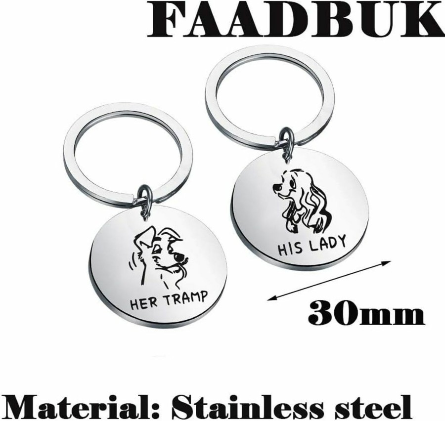 Online FAADBUK Faadbuk Couple Keychain Lady Tramp Inspired Keychain His Lady Her Tramp Anniversary Wedding Gift Valentine'S Day Gift