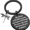 Clearance PLITI Pliti Dragonfly Memorial Gift Loss Of Loved One Gift My Mind Still Talks To You Sympathy Keychain