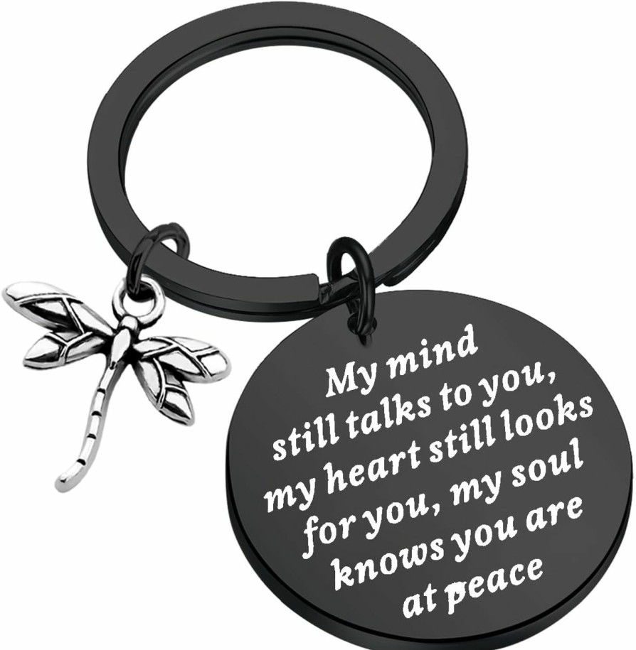 Clearance PLITI Pliti Dragonfly Memorial Gift Loss Of Loved One Gift My Mind Still Talks To You Sympathy Keychain