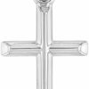 Wholesale Jewelry America Jewelry America 14K White Gold Classic Latin Plain Mini Cross Charm Pendant