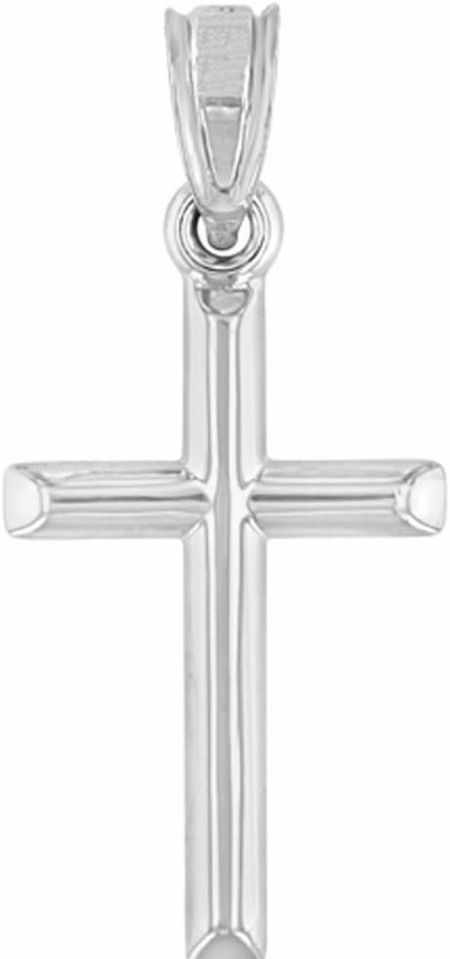 Wholesale Jewelry America Jewelry America 14K White Gold Classic Latin Plain Mini Cross Charm Pendant