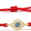 Hot Generic 14K Gold Plated Turkish Evil Eye, Red String (Gold)