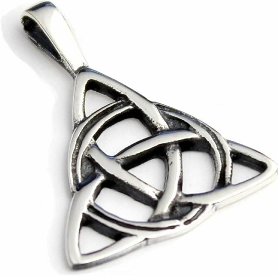 Online Amazon Cosumosu 925 Sterling Silver Celtic Triquetra Trinity Knot Protection Pendant