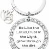 Wholesale TTJHGYQO Ttjhgyqo Lotus Keychain Yoga Jewelry Yoga Karma Keyring Be Like The Lotus Trust In The Light Grow Through The Dirt Keychan