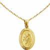 New Ritastephens Ritastephens 14K Yellow Gold Saint St. Anthony Oval Medal Charm Pendant Only Or Chain Necklace