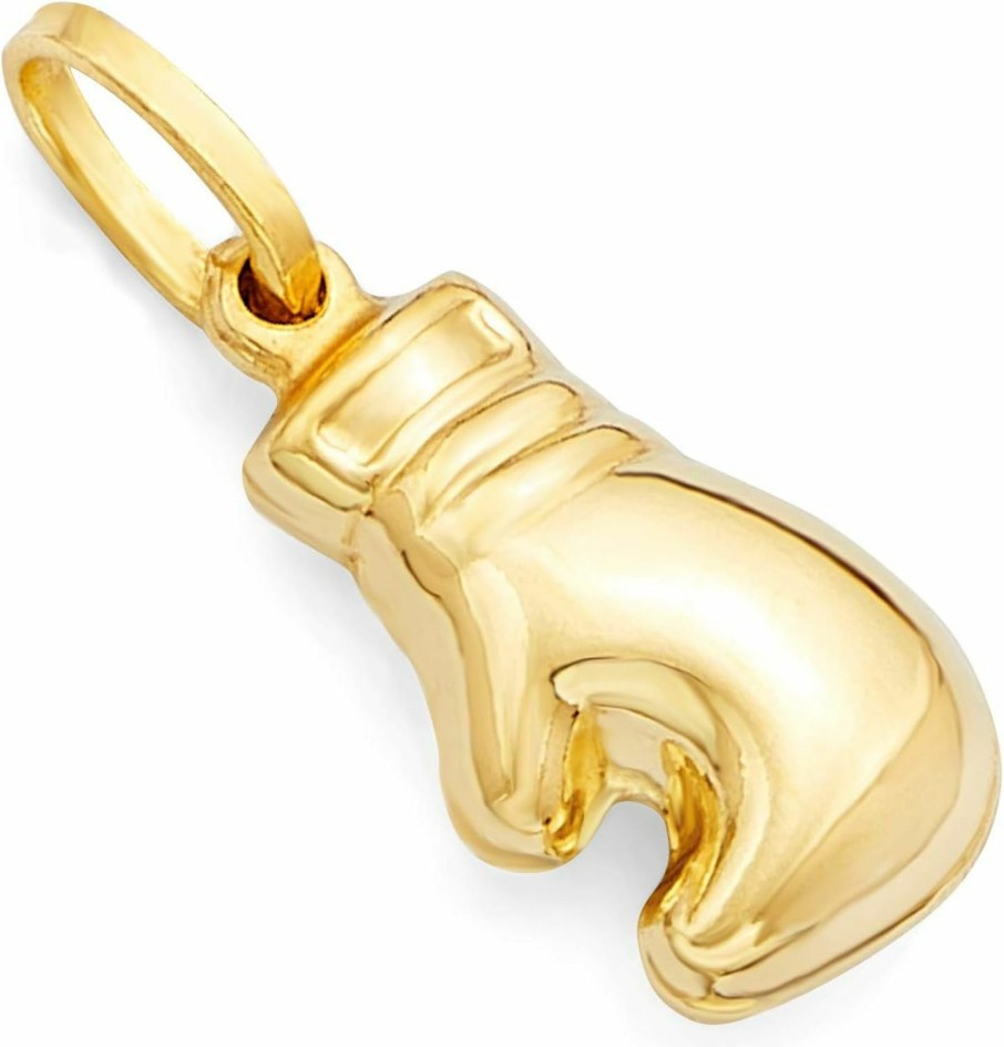 Wholesale The World Jewelry Center 14K Real Yellow Gold Boxing Glove Charm Pendant