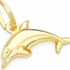 Online The World Jewelry Center 14K Real Yellow Gold Dolphin Charm Pendant