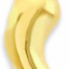 Wholesale Golden Fire Solid 10K/14K Gold Italian Horn Pendant - Lucky Cornicello Charm With Jump Ring