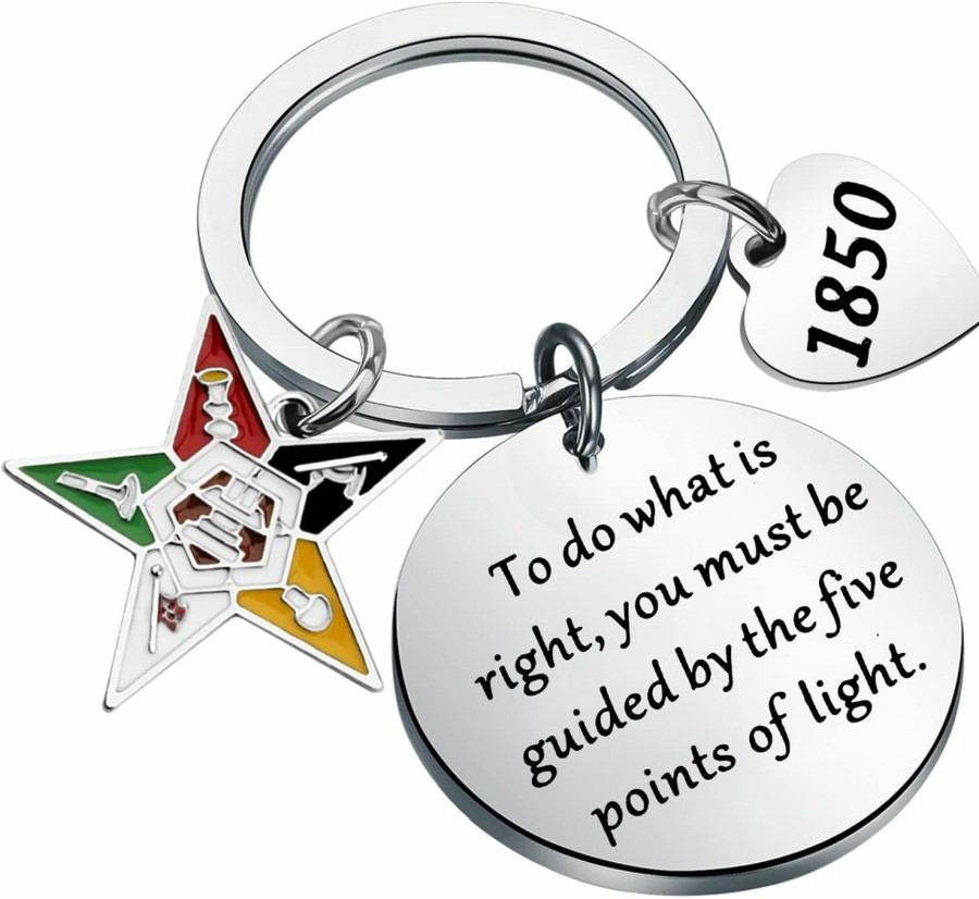 New AKTAP Aktap Oes Keychain Order Of The Eastern Star Gift Oes 1850 Sorority Gift For Fraternity Fans (Oes Keychain)